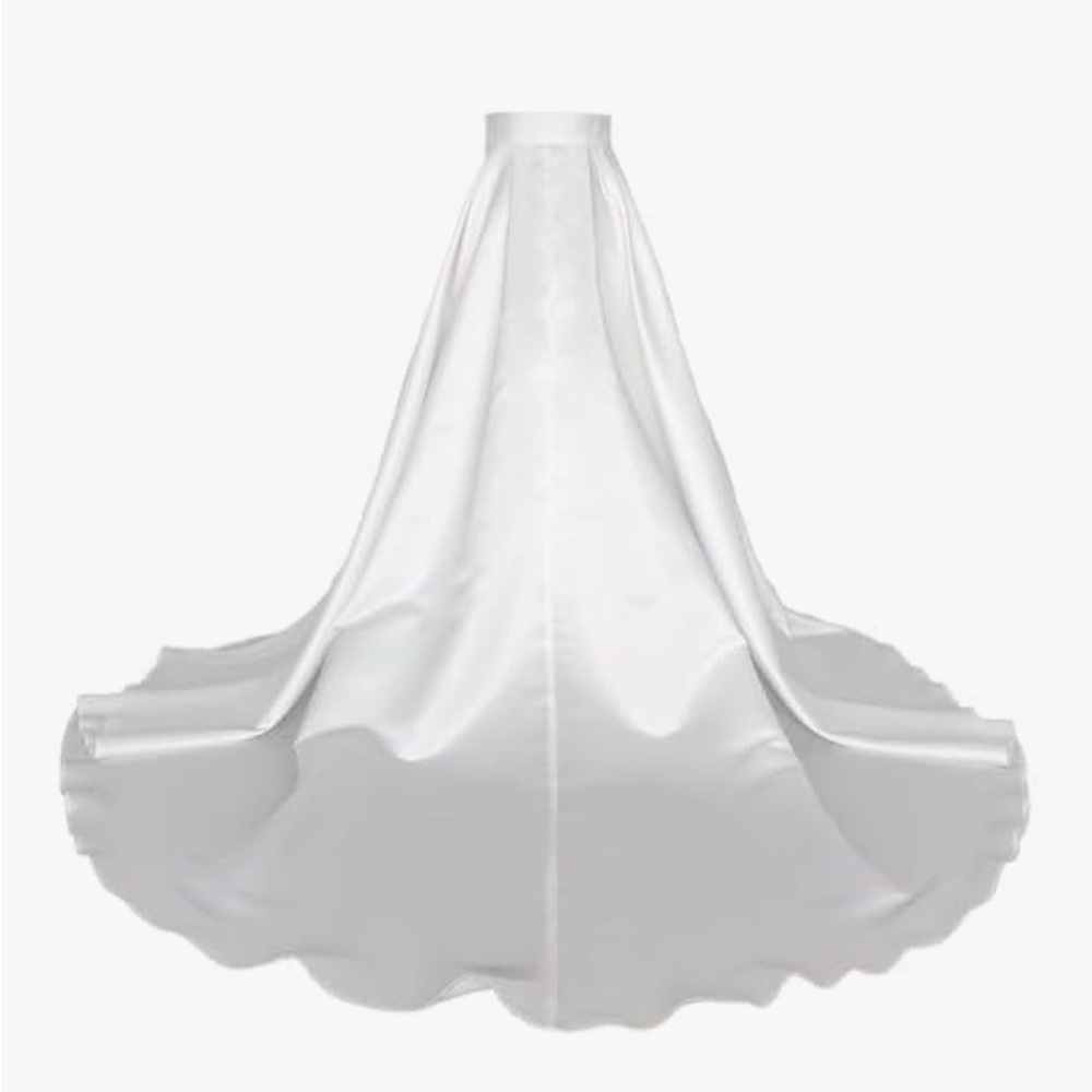 SOLD Satin Detachable Long Train Skirt